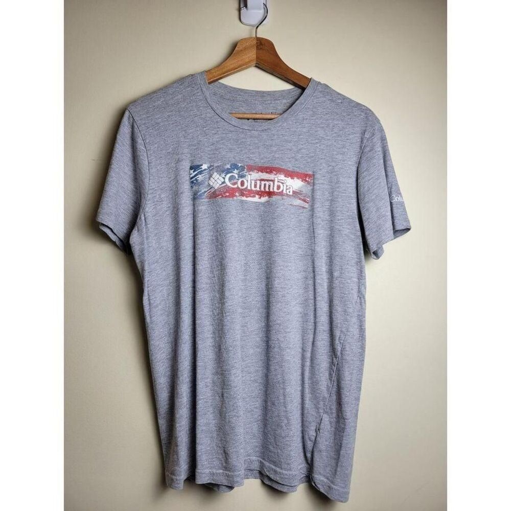 Columbia‎ Sportswear Men's MED Short Sleeve Grey Blended Cotton T-Shirt RN117508